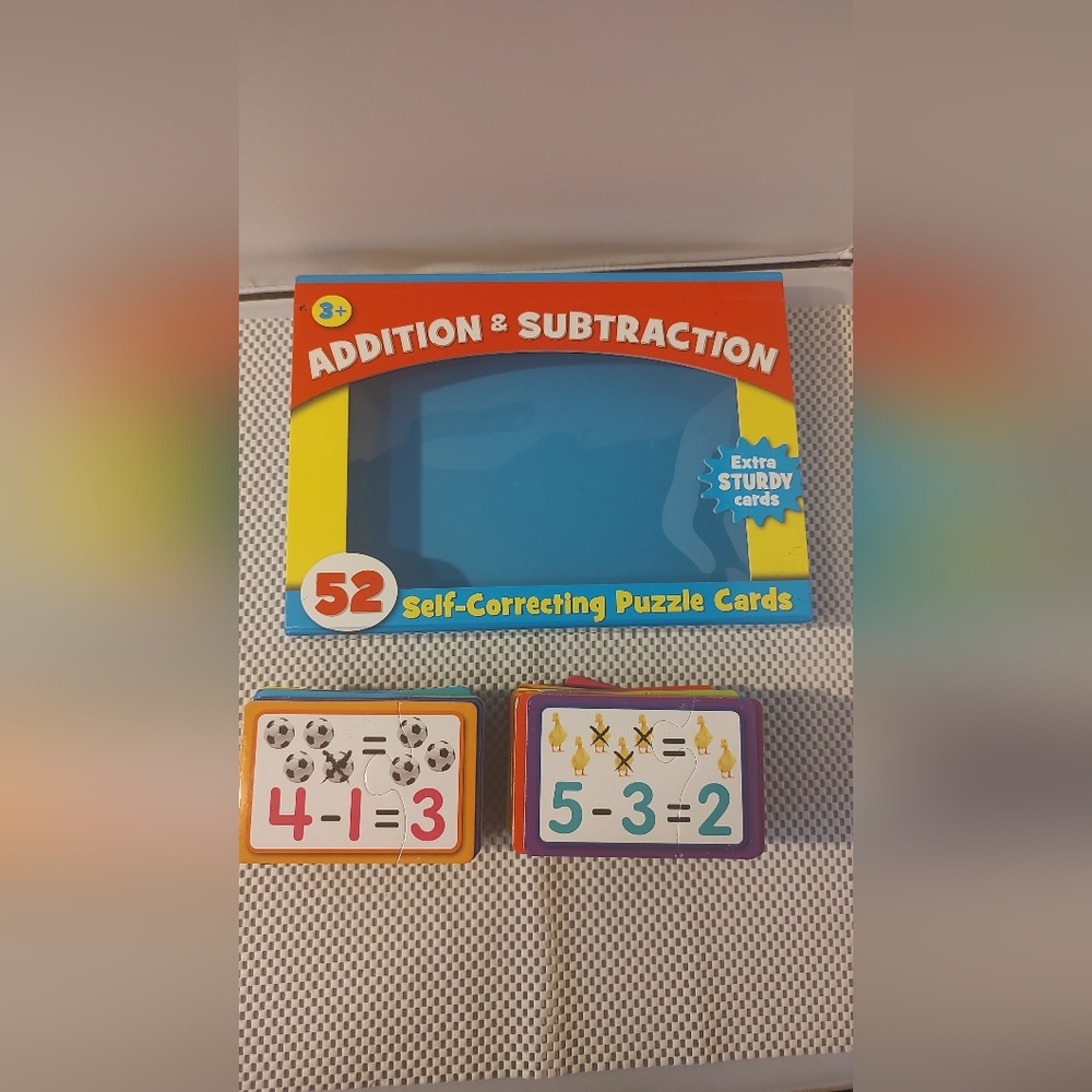 Addition & Subtraction 52 Self-Correcting Puzzle Cards